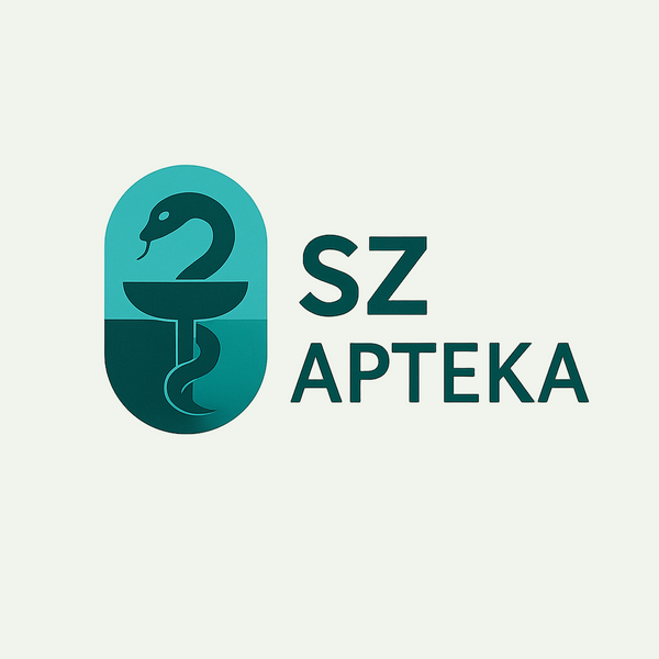 SZ Apteka logo with a green pill-shaped container and snake on a white background